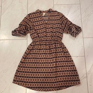 Short navy gold dress